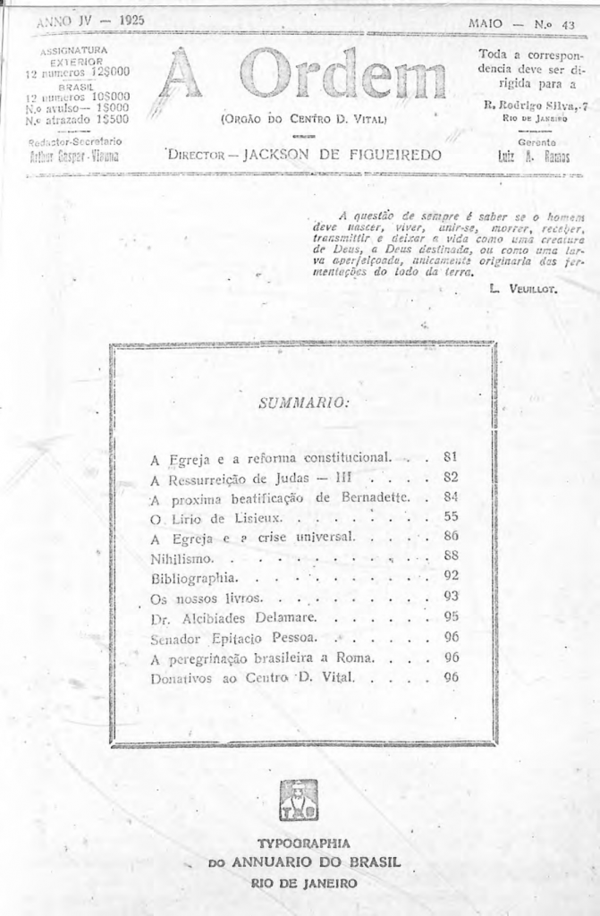 Nº 43 - Maio de 1925 - Centro Dom Vital