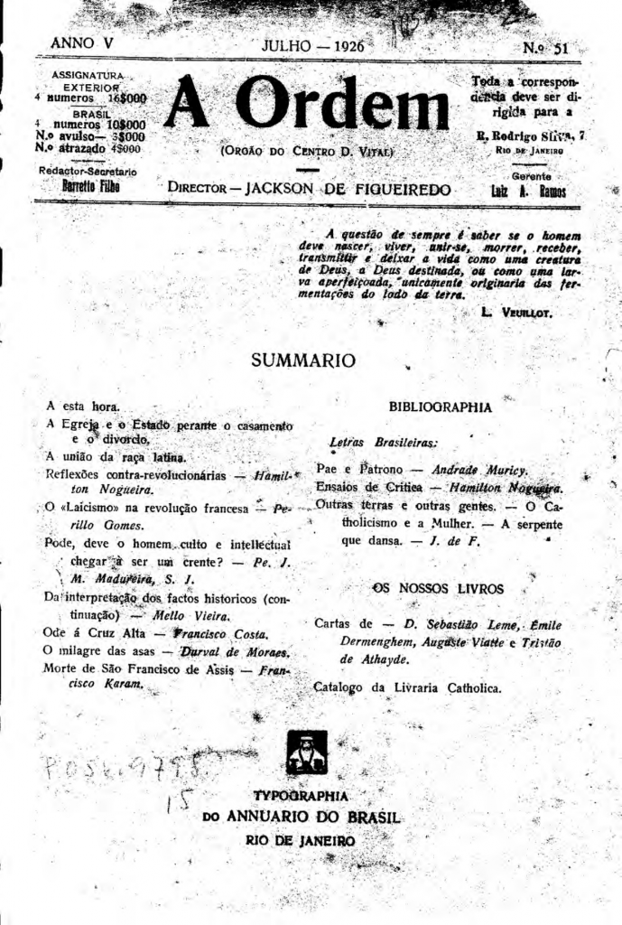 Nº 51 - Julho de 1926 - Centro Dom Vital