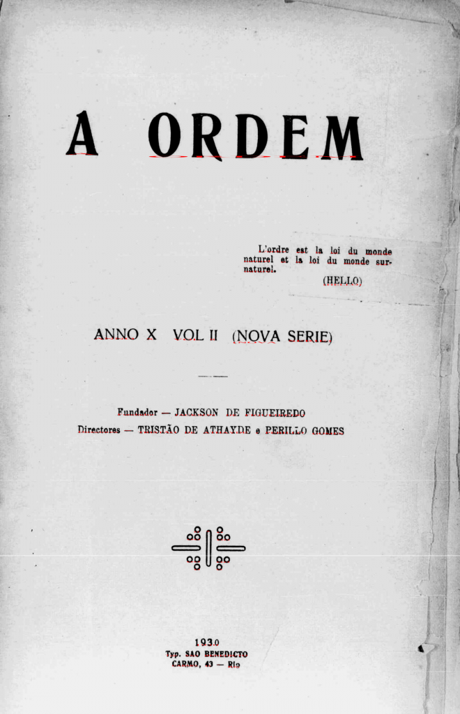 Nova Série Nº 5: Fevereiro de 1930 - Centro Dom Vital