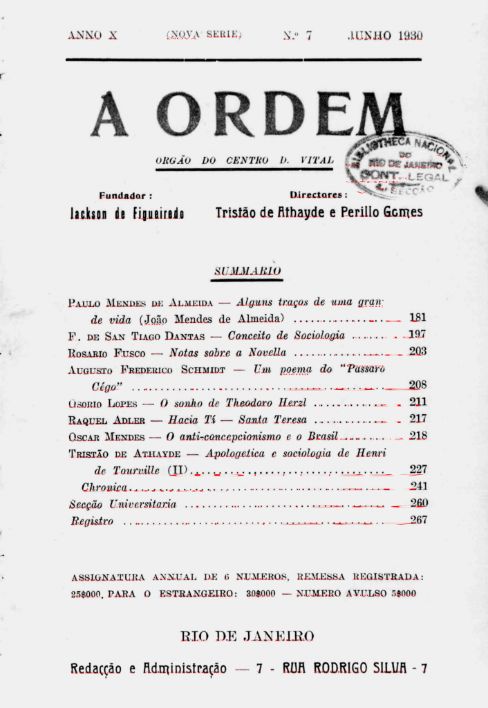 Nova Série Nº 7: Junho de 1930 - Centro Dom Vital