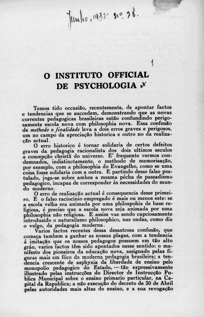 Nova Série Nº 28: Junho de 1932 - Centro Dom Vital