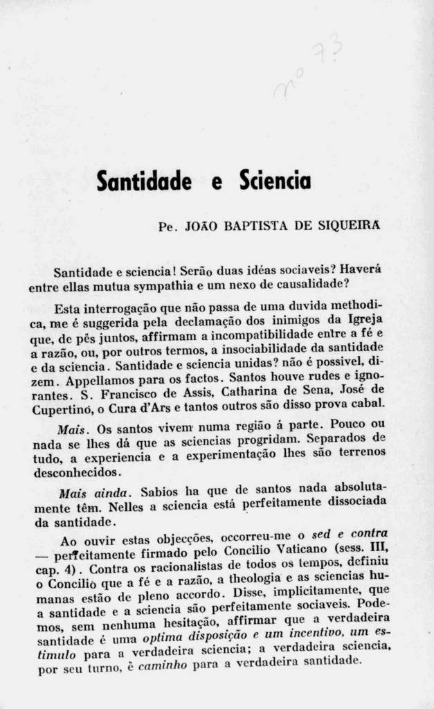 Nova Séria Nº 73: Novembro de 1936 Nova Séria Nº 73: Novembro de 1936 - Centro Dom Vital