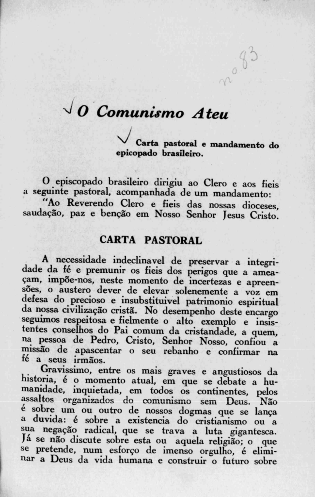 Nova Série Nº83: Outubro de 1937 Nova Série Nº83: Outubro de 1937 - Centro Dom Vital