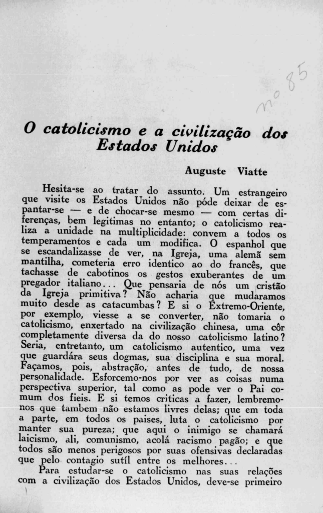 Nova Série Nº85: Dezembro de 1937 Nova Série Nº85: Dezembro de 1937 - Centro Dom Vital